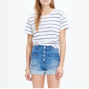 Madewell high rise button front shorts